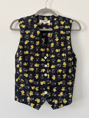 Vintage Iceberg 90s Sleeveless Black Yellow Vest Woodstock Peanuts Collab 40/ S